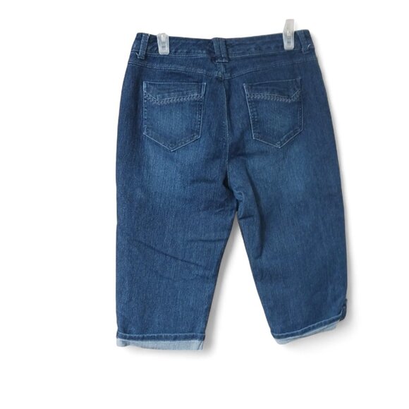 Gloria Vanderbilt Marnie Skimmer Jeans Size 8 | Embroidered Denim Crop | Stretch - Picture 3 of 15